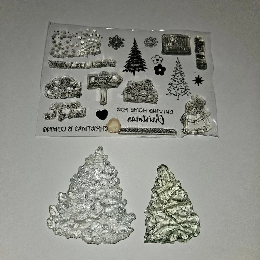 Clear Stamps Mixed Lot Christmas Tree Stocking House Reindeer Snowman READ